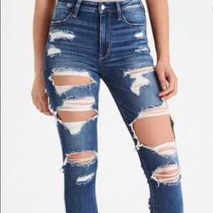 Double sided ripped ae jeans
